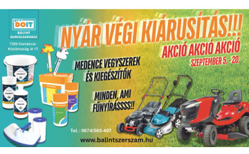 Nyár végi kiárusítás a LET'S DO IT Bálint Barkácsáruházban!